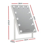 Makeup Mirror Hollywood Vanity With Led Light Rotation Tabletop White