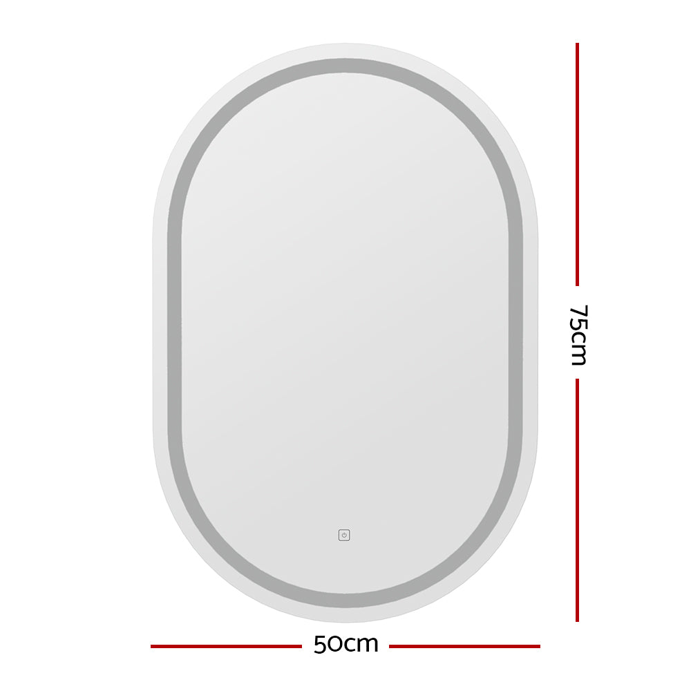 LED Wall Mirror With Light Bathroom Decor Oval Mirrors Vanity