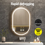 2 LED Wall Mirror With Light 50X75CM Bathroom Decor Oval Mirrors Vanity