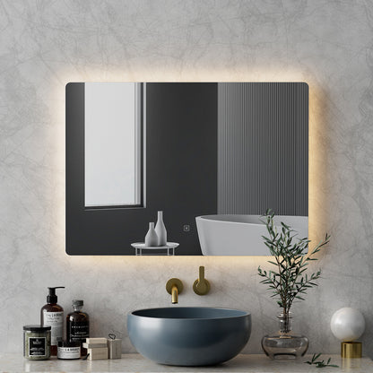 Wall Mirror 70X50Cm With Led Light Bathroom Home Decor Round Rectangle