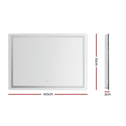 Wall Mirror 100X70Cm With Led Light Bathroom Home Decor Round Rectangle