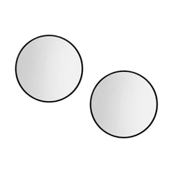 2 Wall Mirror Makeup 50cm Home Decor Framed Mirrors Bathroom Round Black