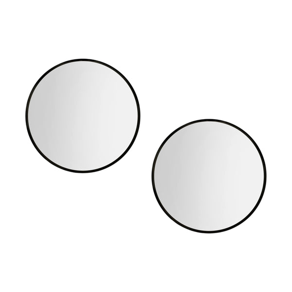  2 Wall Mirror Makeup Home Decor Framed Mirrors Round Black