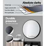 2 Wall Mirror Makeup Home Decor Framed Mirrors Round Black