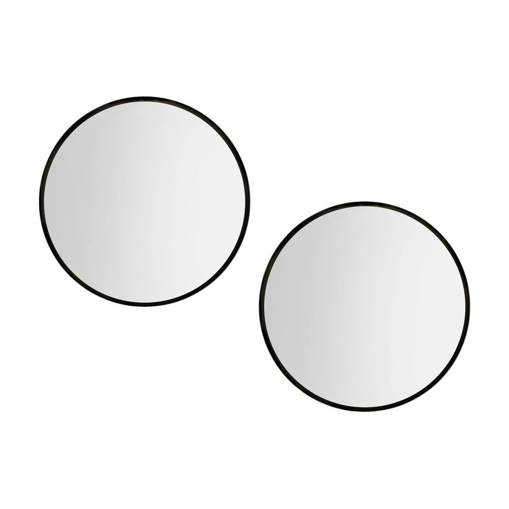 2 Wall Mirror Makeup Home Decor Framed Mirrors Round Black
