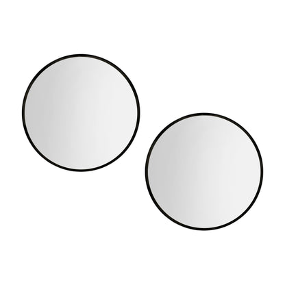 2 Wall Mirror Makeup Home Decor Framed Mirrors Round Black