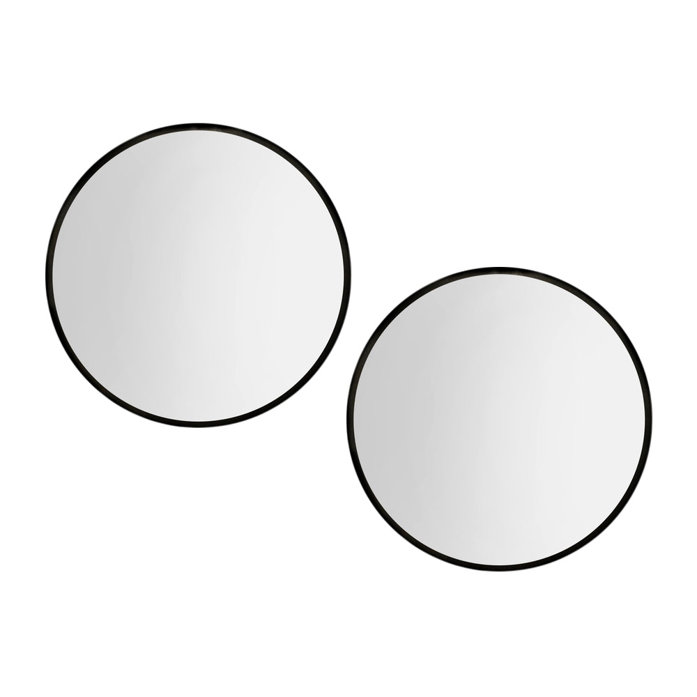 2 Wall Mirror Makeup Home Decor Framed Mirrors Round Black
