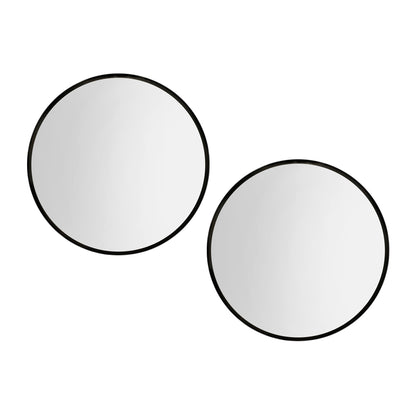 2 Wall Mirror Makeup Home Decor Framed Mirrors Round Black