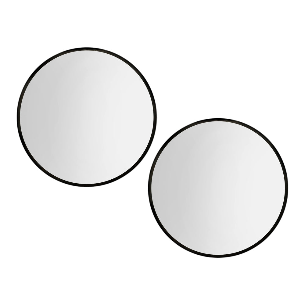 2 Wall Mirror Makeup Home Decor Framed Mirrors Round Black
