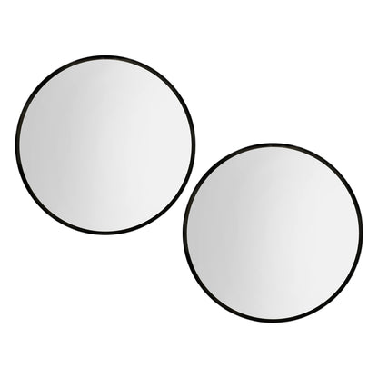 2 Wall Mirror Makeup Home Decor Framed Mirrors Round Black