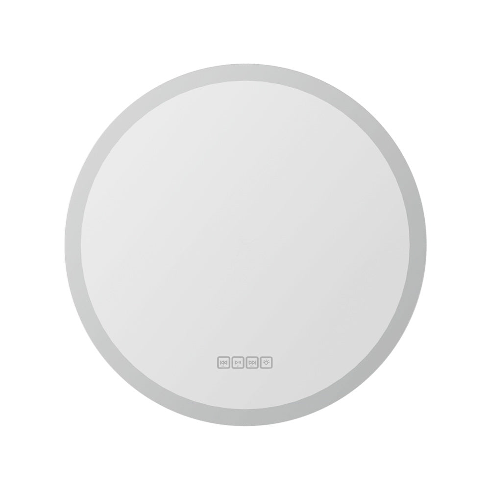 Bluetooth Led Wall Mirror With Light 60Cm Bathroom Decor Round Mirrors