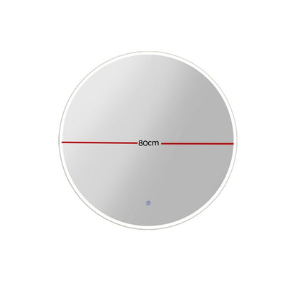 2 Wall Mirror 80cm with Led light Makeup Home Decor Bathroom Round Vanity