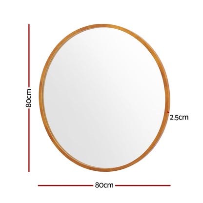 Wall Mirror Wooden Makeup 80cm