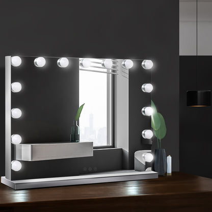 Makeup Mirror 58x46cm Hollywood Vanity with LED Light Tabletop Wall