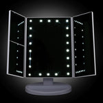 Makeup Mirror 1X2X3X Magnifying With 22 Led Light Tri-Fold Storage