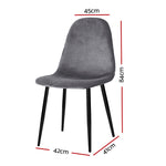 Dining Chairs Set Of 4 Velvet Curved Slope Grey