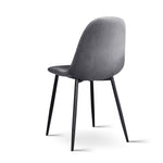 Dining Chairs Set Of 4 Velvet Curved Slope Grey