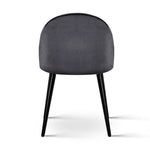 Dining Chairs Set Of 2 Velvet Solid Curved Dark Grey
