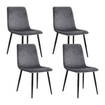 Dining Chairs Grey Velvet Set Of 4 Lindsay