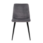 Dining Chairs Set Of 4 Velvet Horizontal Slope Grey