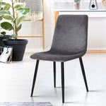 Dining Chairs Set Of 4 Velvet Horizontal Slope Grey