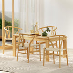 Dining Chairs Wooden Rattan Seat Wishbone Back