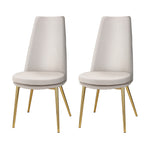 Dining Chairs Set Of 2 Linen Fabric High Back Beige