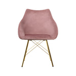 Set of 2 Valisa Dining Chairs Kitchen Chairs Upholstered Velvet Pink