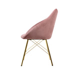 Set of 2 Valisa Dining Chairs Kitchen Chairs Upholstered Velvet Pink