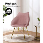 Set of 2 Valisa Dining Chairs Kitchen Chairs Upholstered Velvet Pink