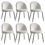 Boucle Dining Chairs Set of 6 Sherpa White | HomeAndLiving