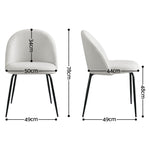 Boucle Dining Chairs Set of 6 Sherpa White | HomeAndLiving