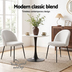 Boucle Dining Chairs Set of 6 Sherpa White | HomeAndLiving