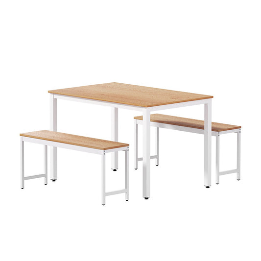 3PC Dining Table and Chairs Set Metal Kitchen