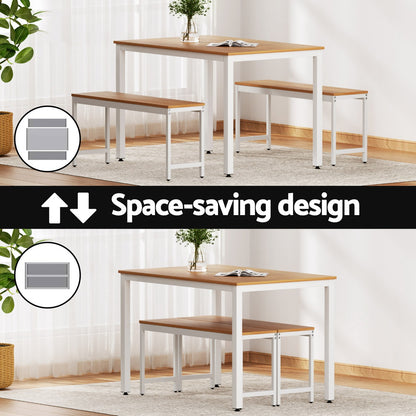 3PC Dining Table and Chairs Set Metal Kitchen
