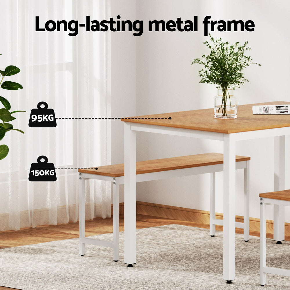 3PC Dining Table and Chairs Set Metal Kitchen