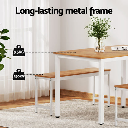 3PC Dining Table and Chairs Set Metal Kitchen