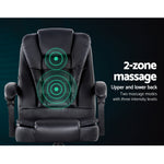 2 Point Massage Office Chair Leather Black