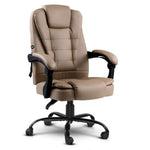 2 Point Massage Office Chair Pu Leather Espresso