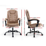 2 Point Massage Office Chair Pu Leather Espresso