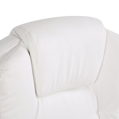 8 Point Massage Office Chair Heated Seat Recliner Pu White