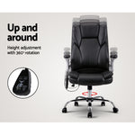 8 Point Massage Office Chair Pu Leather Black
