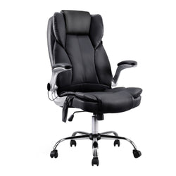 8 Point Massage Office Chair Pu Leather Black