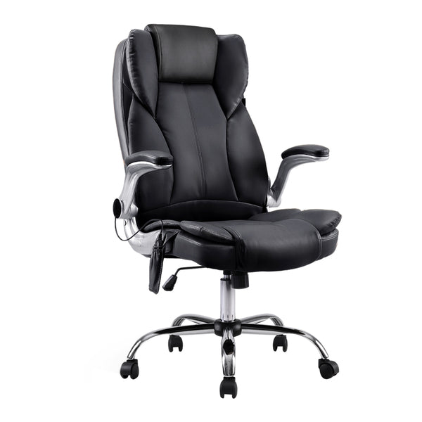  8 Point Massage Office Chair Pu Leather Black