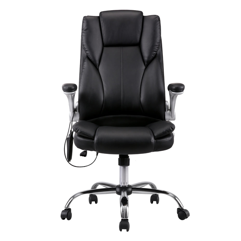 8 Point Massage Office Chair Pu Leather Black