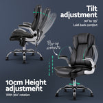 8 Point Massage Office Chair Pu Leather Black
