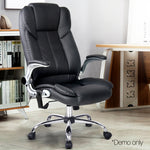 8 Point Massage Office Chair Pu Leather Black