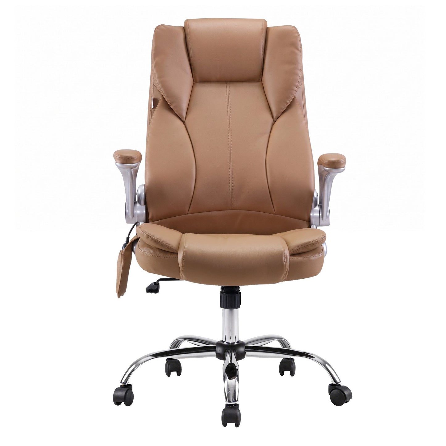 8 Point Massage Office Chair Pu Leather Espresso