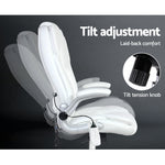 8 Point Massage Office Chair Pu Leather White