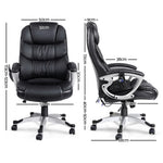 8 Point Massage Office Chair Heated Seat Pu Black